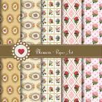 Pink & Ocher Vintage Flower..