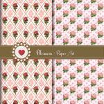 Pink & Ocher Vintage Flower..